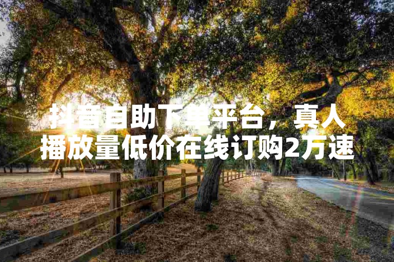 抖音自助下单平台，真人播放量低价在线订购2万速刷