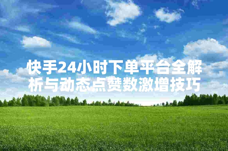 快手24小时下单平台全解析与动态点赞数激增技巧