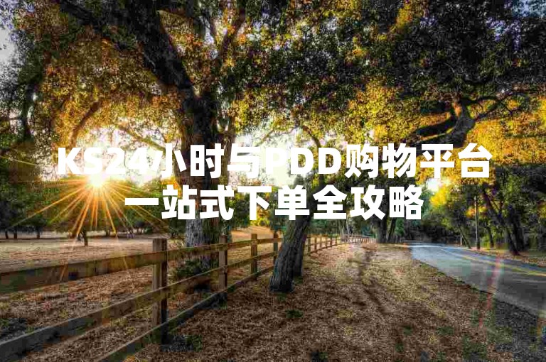 KS24小时与PDD购物平台一站式下单全攻略