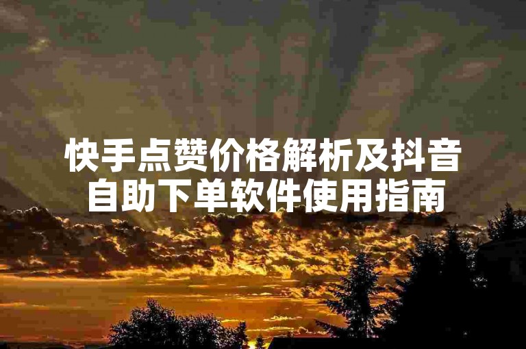 快手点赞价格解析及抖音自助下单软件使用指南
