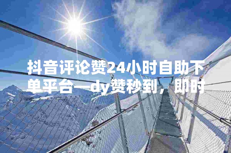 抖音评论赞24小时自助下单平台—dy赞秒到，即时涨粉一键搞定！