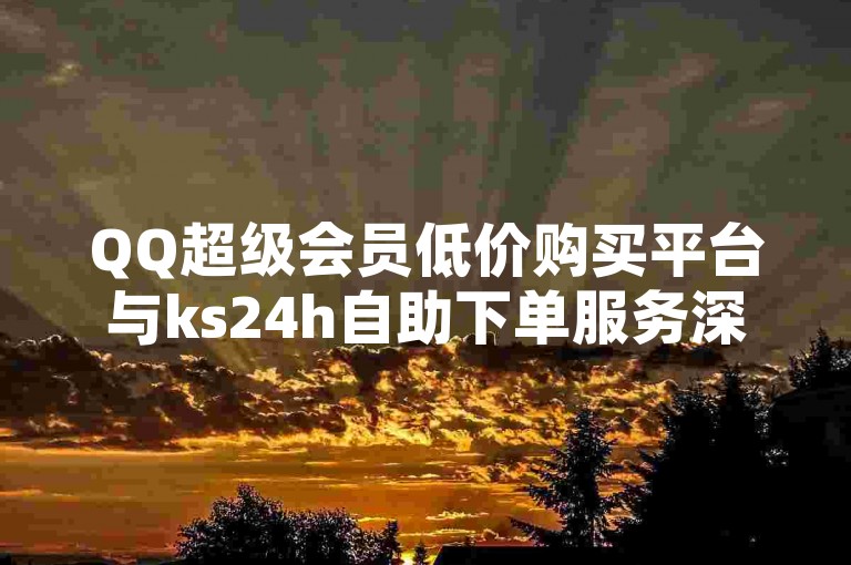 QQ超级会员低价购买平台与ks24h自助下单服务深度解析