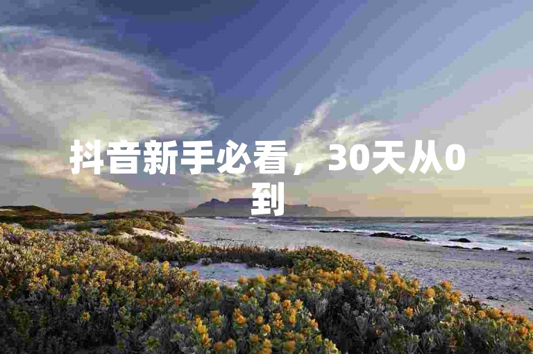 抖音新手必看，30天从0到500粉的实战进阶攻略