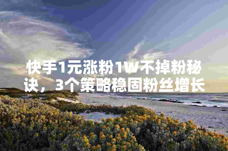 快手1元涨粉1W不掉粉秘诀，3个策略稳固粉丝增长
